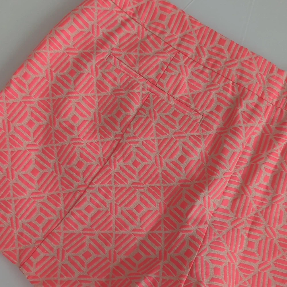 GAP Neon Coral Pink Clean Front Jacquard Shorts size 8